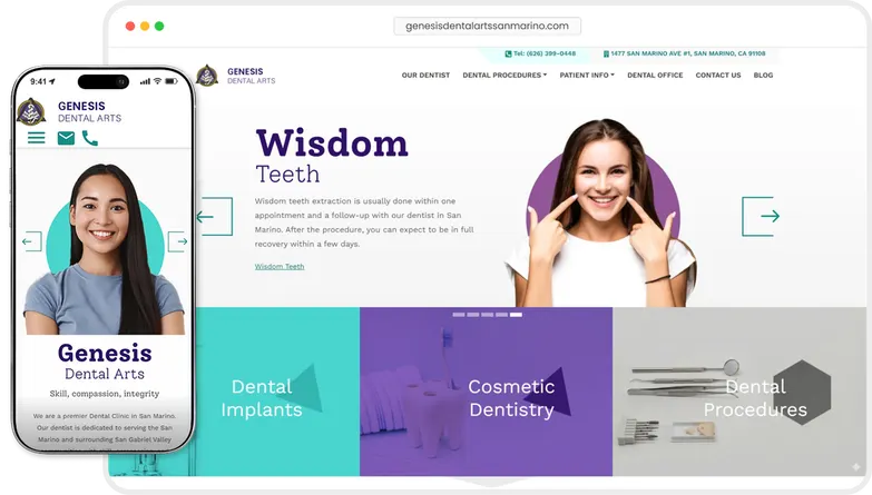 Genesis Dental Arts website preview