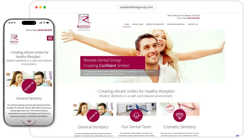 Reseda Dental Group website preview