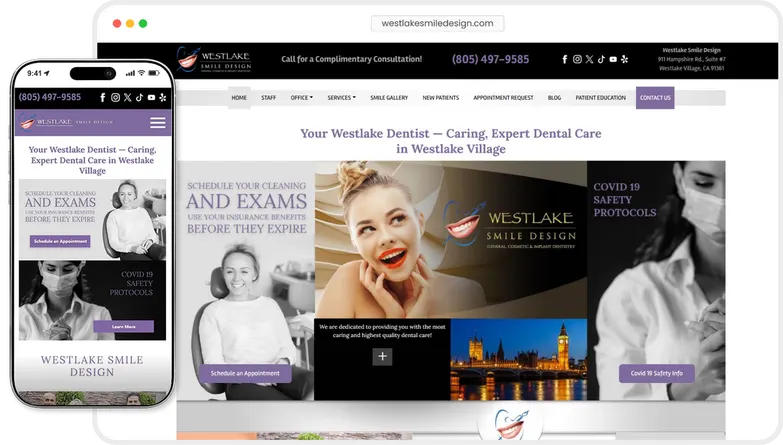 Westlake Smile Design website preview