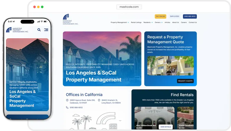 Mashcole Property Management, Inc. website preview