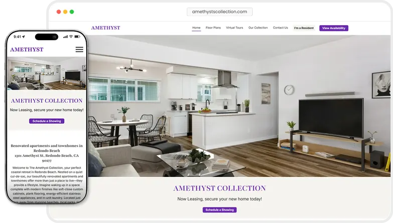 The Amethyst Collection website preview