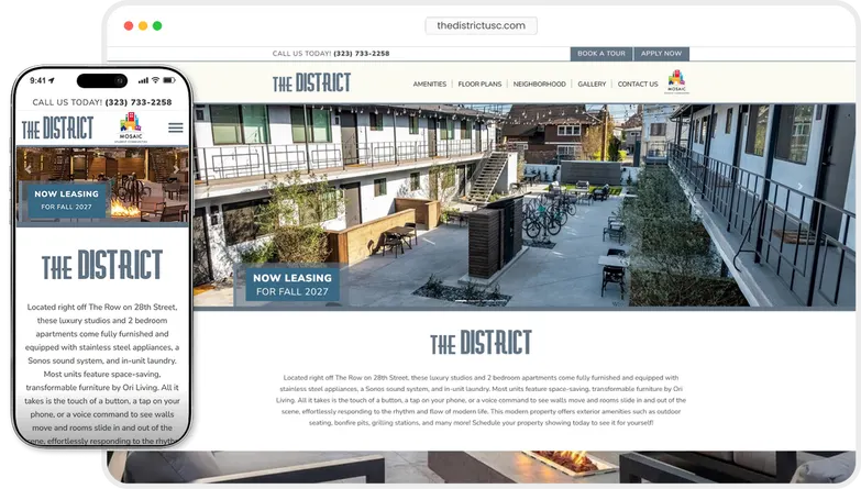 The District website preview