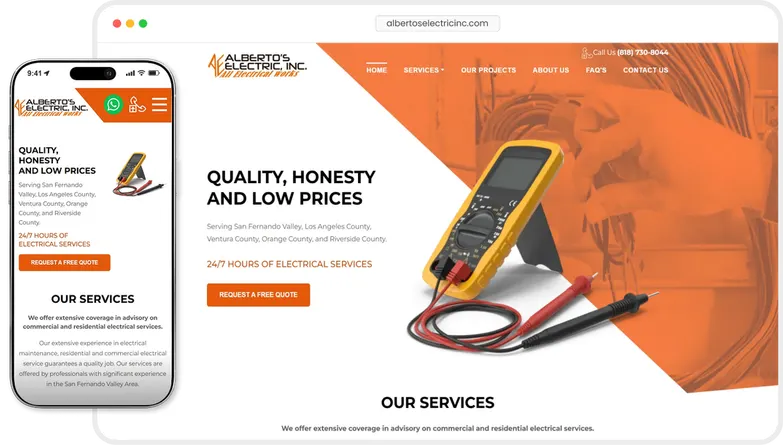 Alberto's Electric Inc website preview