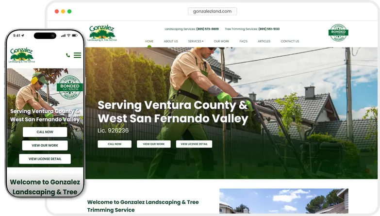 Gonzalez Landscaping & Tree Service website preview