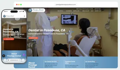 Prestige Dental Pasadena website animation preview
